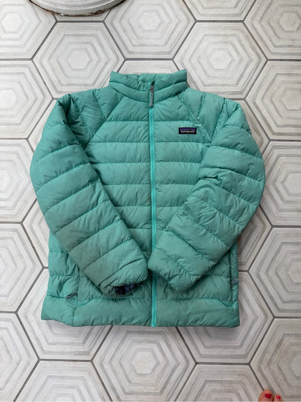Patagonia Kids Mint Green Puffer Jacket